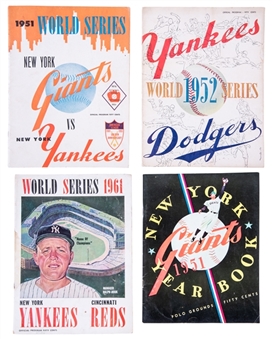Lot of (10) 1950-74 New York Baseball Programs & Yearbooks Including 51, 52, & 61 World Series Programs